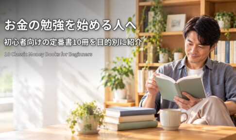 お金の勉強を始める人へ 初心者向けの定番書10冊 くつろぎながら本を読み始める男性