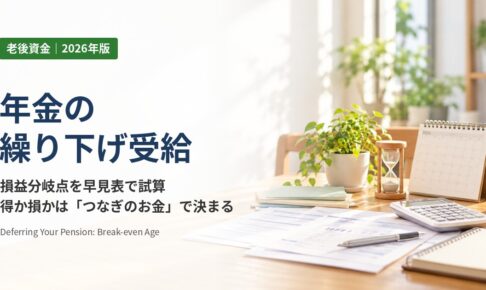 年金の繰り下げ受給は得か損か|損益分岐点を早見表で試算【2026年版】